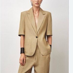 Zara Camel Pinstripe Jacket